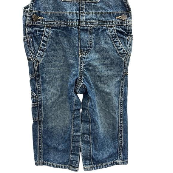 OshKosh Bgosh Cotton Denim Carpenter Blue Jean Vintage Overalls Size 18 Months - Picture 4 of 9